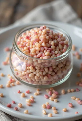 Gedroogde amarantzaden, diverse soorten, met detail en natuurlijke kleuren