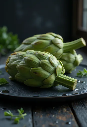 Verse artisjokbladeren, groen en vlezig