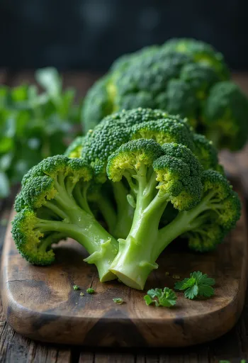 Verse broccoli van dichtbij, met waterdruppels op het oppervlak