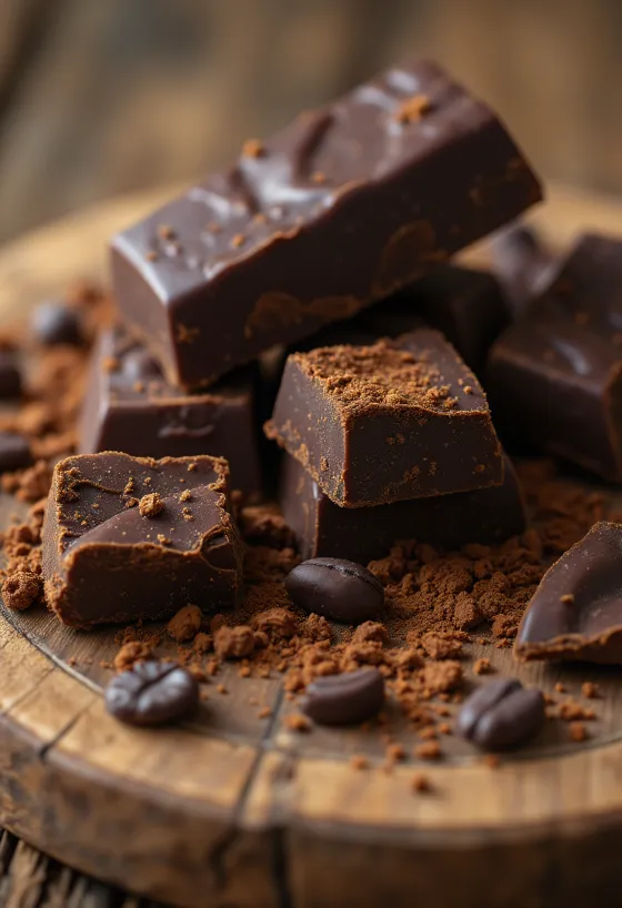Chocolade ingrediënten: gesmolten, reep, poeder en schaafsel