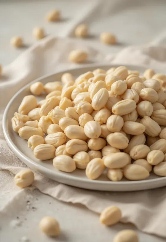 Drie soorten pijnboompitten naast elkaar: Europees, Siberisch en Koreaans