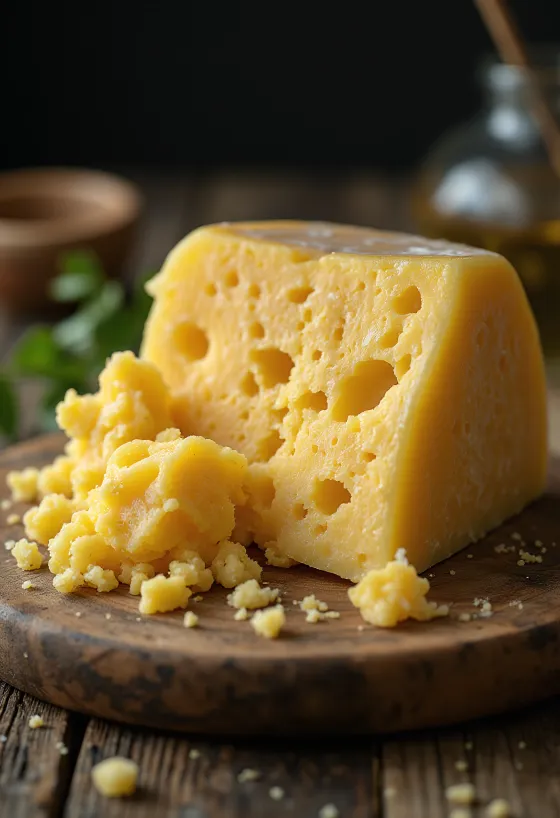 Punt Grana Padano kaas in een schaal