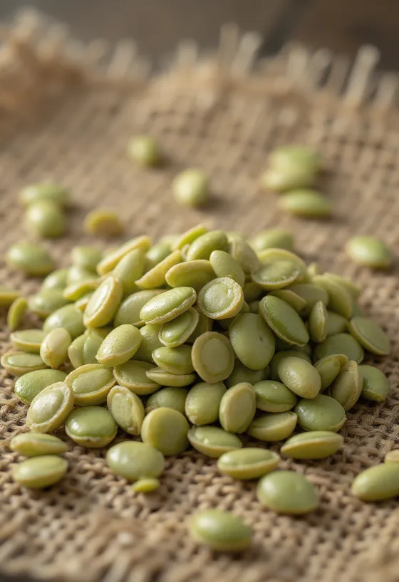 Gepeld hennepzaad close-up op een lichte ondergrond