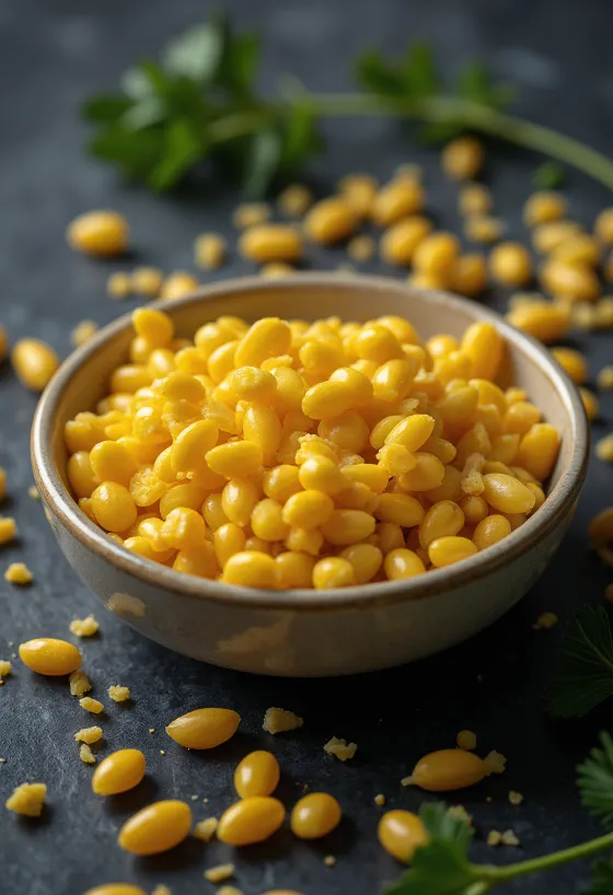 Gedroogde gierstkorrels, rijk aan detail en natuurlijke kleur
