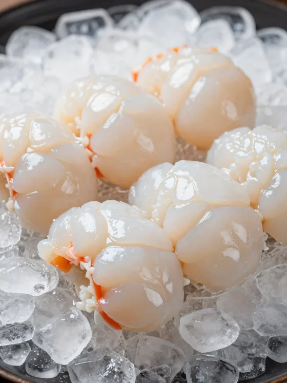 Verse kreeft op een rustieke houten snijplank met citroen en kruiden