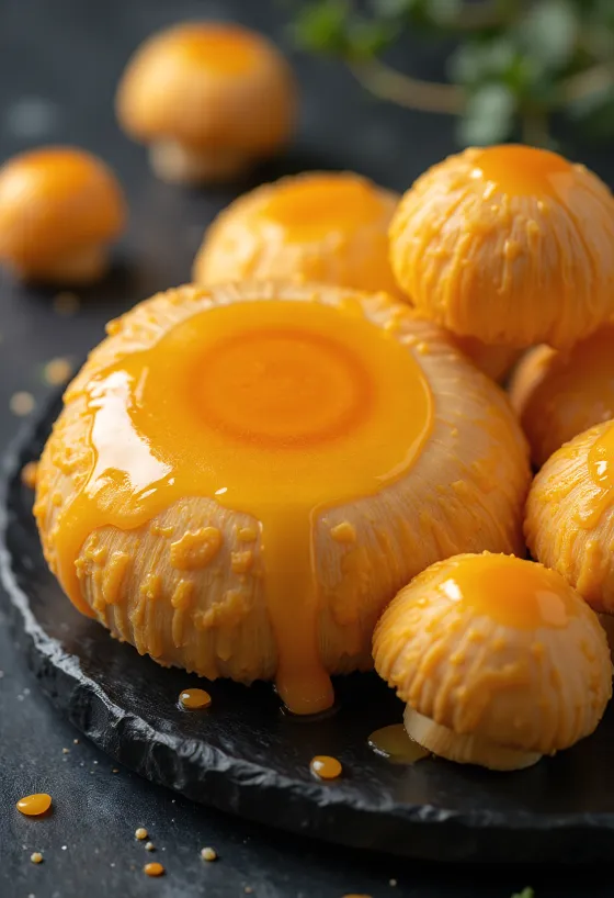 Gesneden en schoongemaakte oranje melkzwam op een snijplank