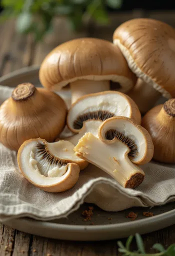 Vers gesneden eekhoorntjesbrood met kruiden op een houten plank
