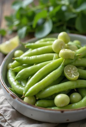 Verse tuinbonen in de peul en gedopt