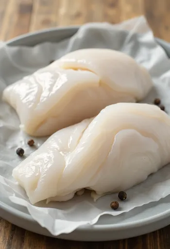 Pacifische kabeljauwfilet op een snijplank
