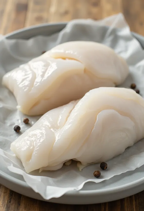 Pacifische kabeljauwfilet op een snijplank