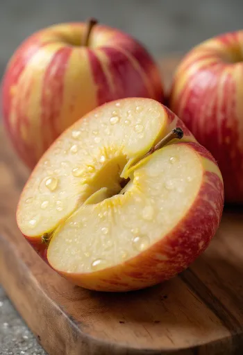 Verse Gala appels en partjes op een snijplank