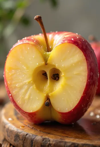 Verse Honeycrisp appels en partjes op een snijplank