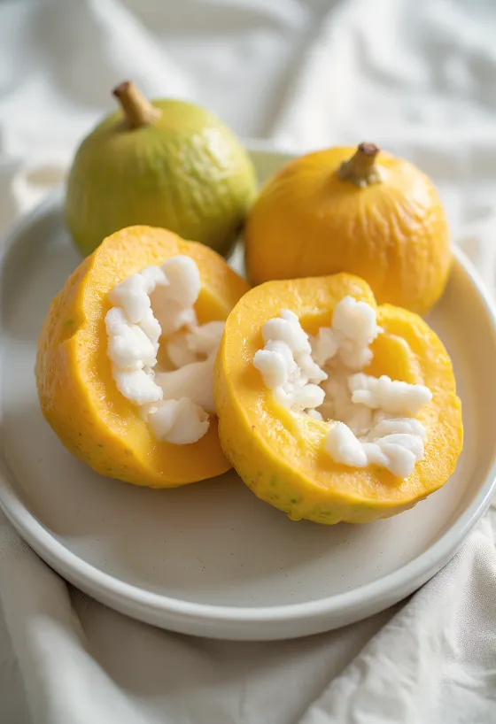 Gesneden santol vrucht op een snijplank