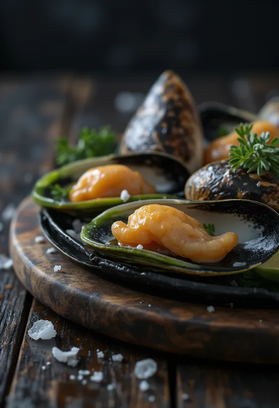 Groenlipmossel vlees op een snijplank