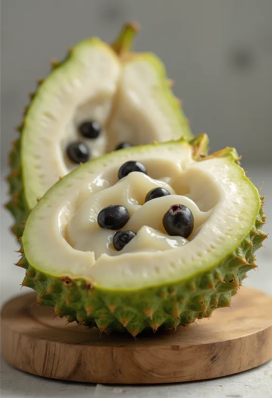 Cherimoya vrucht, groene schil en romig wit vruchtvlees