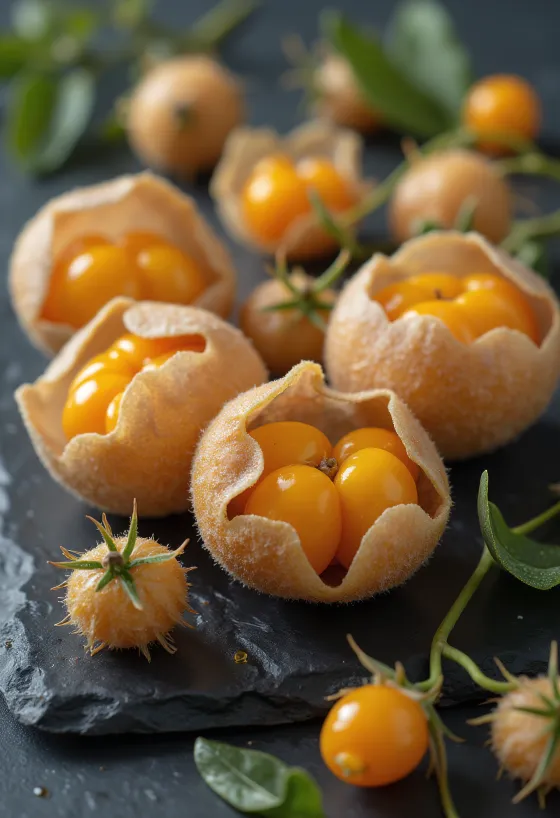 Physalis bessen met hun kenmerkende papierachtige omhulsel