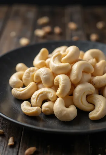 Ongebrande cashewnoten op een witte achtergrond