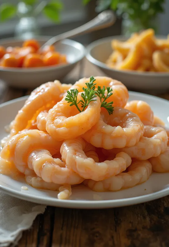 Vers kokkelvlees op ijs met citroen en peterselie