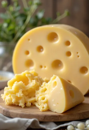 Gesneden Trappistenkaas op een houten snijplank