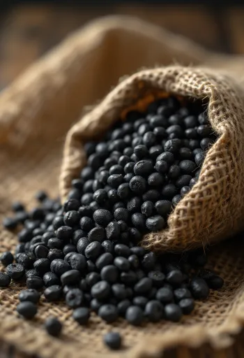 Gedroogde urad dal (zwarte linzen) bonen, gedetailleerde textuur