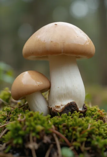 Vers eekhoorntjesbrood in bosrijke keukenomgeving op houten tafel