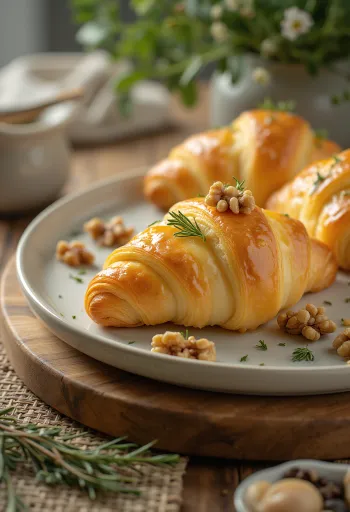 Camembert croissant geserveerd