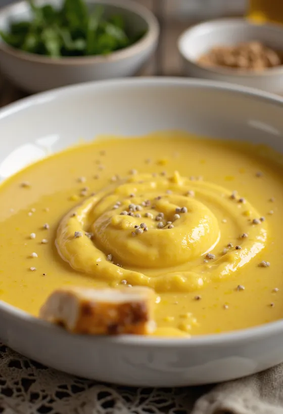Curry-room-gembersaus in een steelpan