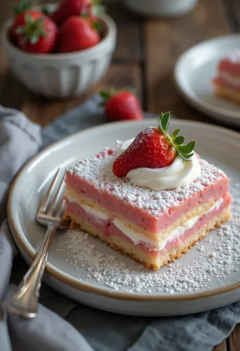 Biscuitgebak met aardbeien op een bord