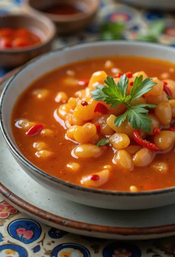 Zoetzure knoflooksaus geserveerd