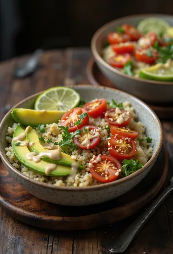 Limoen-quinoa Buddha bowl met tahini