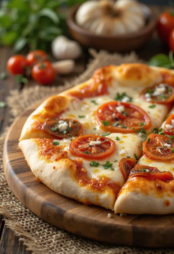 Pizza ai Pomodori Secchi met zongedroogde tomaten en kaas