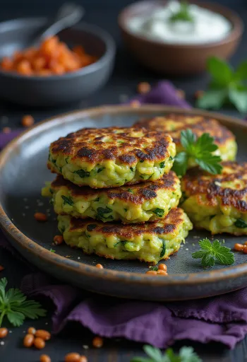 Kolokithokeftedes vegan variant, groentebeignet met verse kruiden