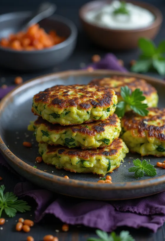 Kolokithokeftedes vegan variant, groentebeignet met verse kruiden