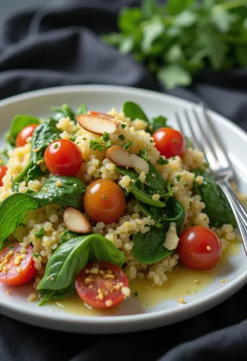 Limoen-quinoa salade met spinazie