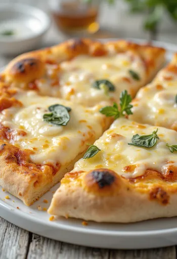 Pizza met pecorino, mozzarella en parmezaan
