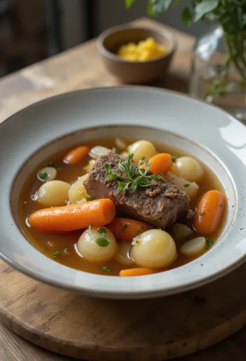 Pot-au-feu, traditionele Franse vleessoep met groenten