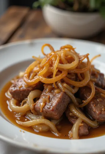 Calf\'s Liver and Onions, kalfslever met gebakken uien