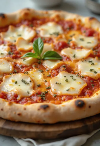 Pizza al Grana Padano met kaas en basilicum