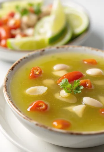 Zoetzure limoen-chilisaus geserveerd