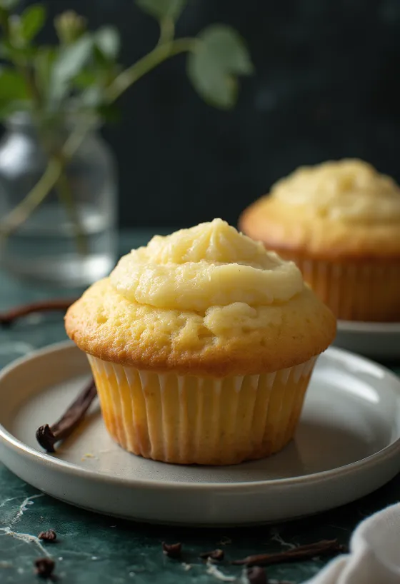 Klassieke Vanille Cupcakes geserveerd