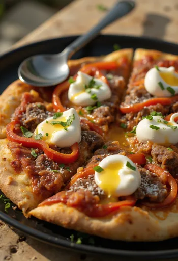 Pizza Iskender geserveerd