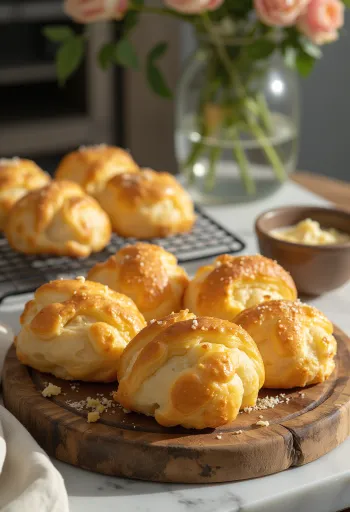 Goudbruin gebakken kaassoesjes met een krokante buitenkant en zachte binnenkant, geserveerd op een schaal.