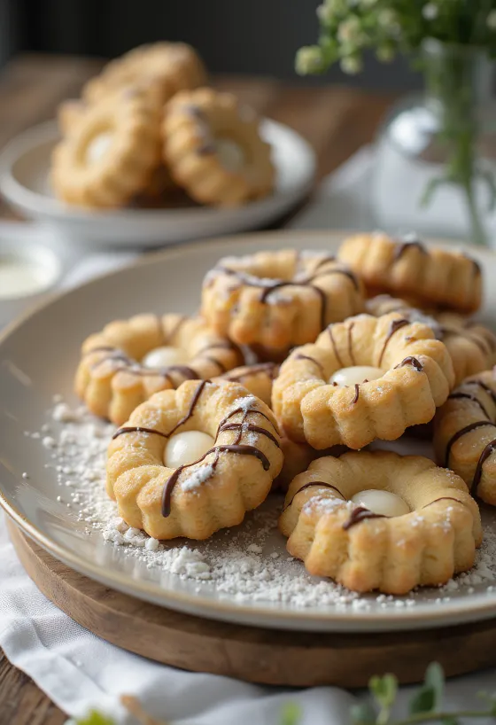 Marsepeinkoekjes geserveerd op een bord