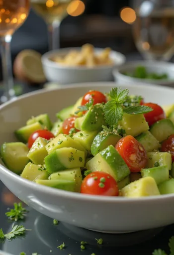 Avocado-limoensalade met verse groenten