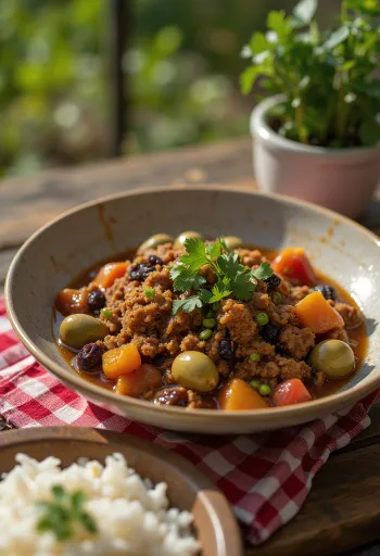 Picadillo, Cubaanse gehaktstoof geserveerd