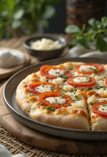 Pizza al Mascarpone met basilicum en Parmezaan