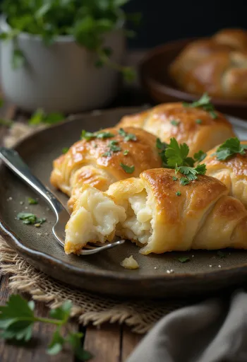 Empanada met schapenkaas goudbruin gebakken
