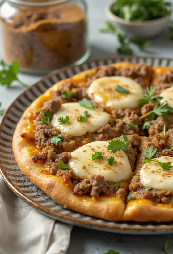 Pizza Maroccaine geserveerd