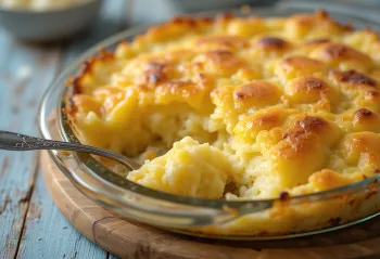 Pastel tutup met kaas en aardappel – goudbruin gebakken Indonesische ovenschotel met kip en groenten