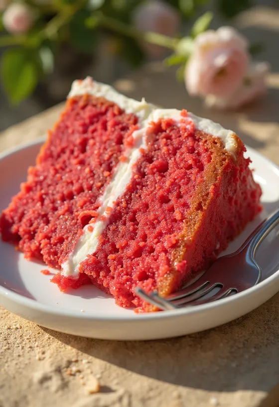Red velvet taart met romige lagen